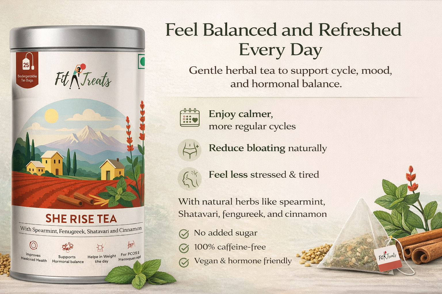 Sherise Tea | Herbal PCOS Support Tea | Balance Hormones & Reduce Bloating