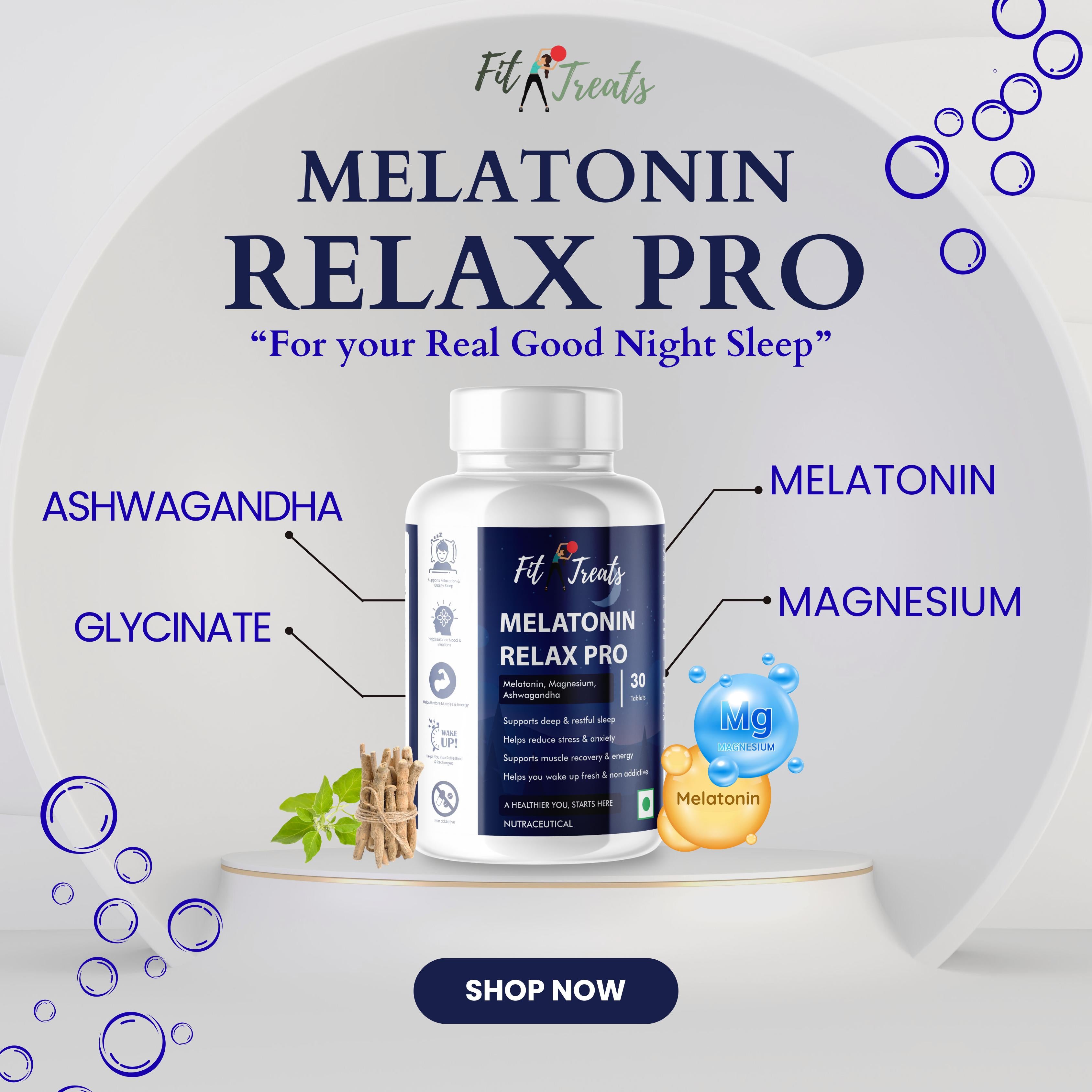 FitTreats Melatonin Relax Pro – Natural Sleep Support Formula