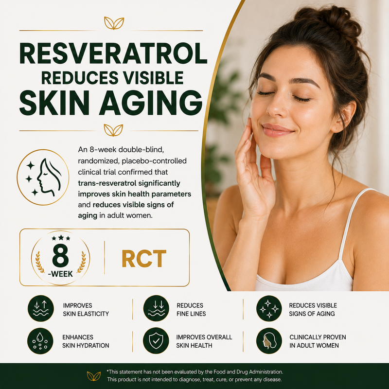 Resveratrol Reduces Visible Skin Aging