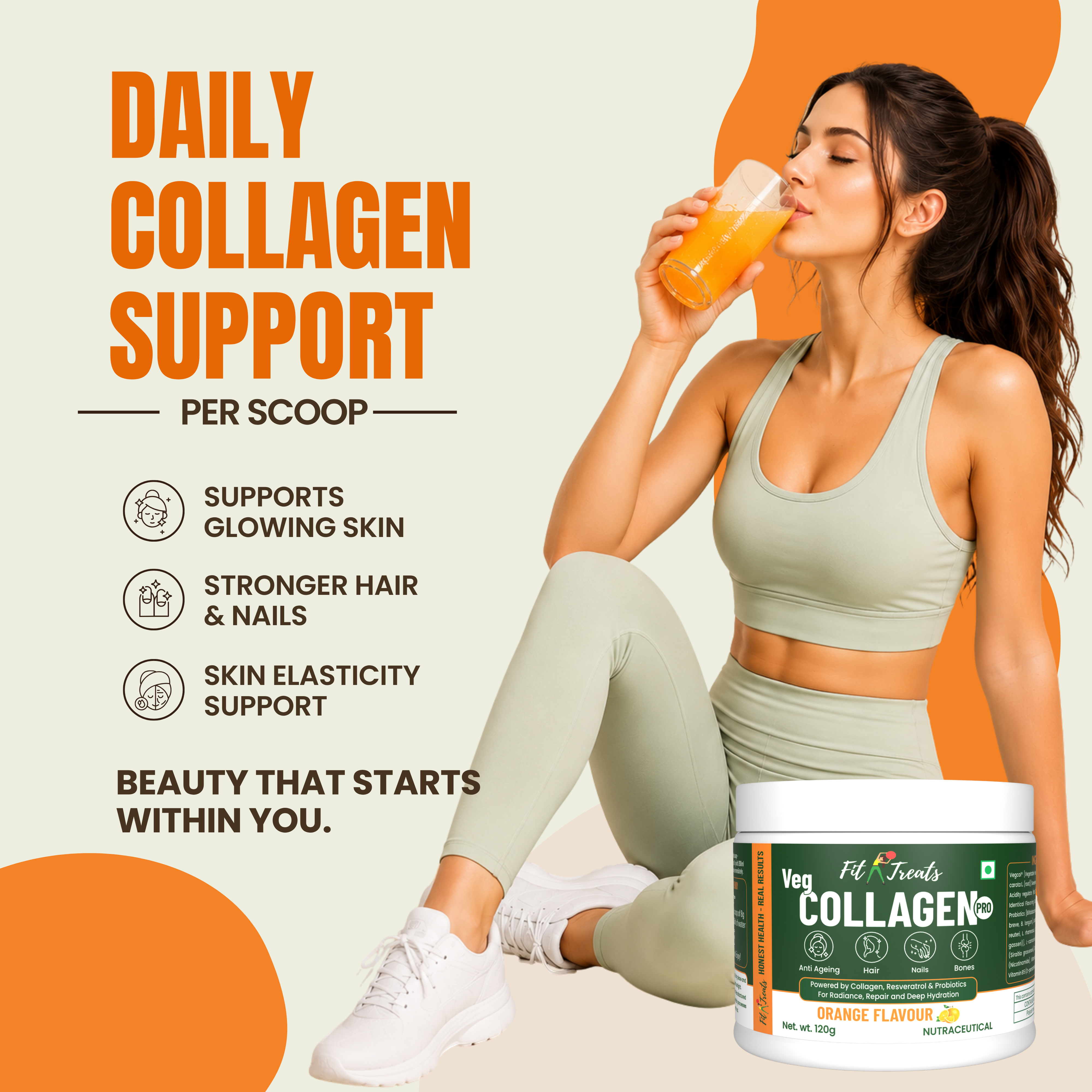 Veg Collagen | Skin Glow & Hair Strength Support | 100% Plant-Based