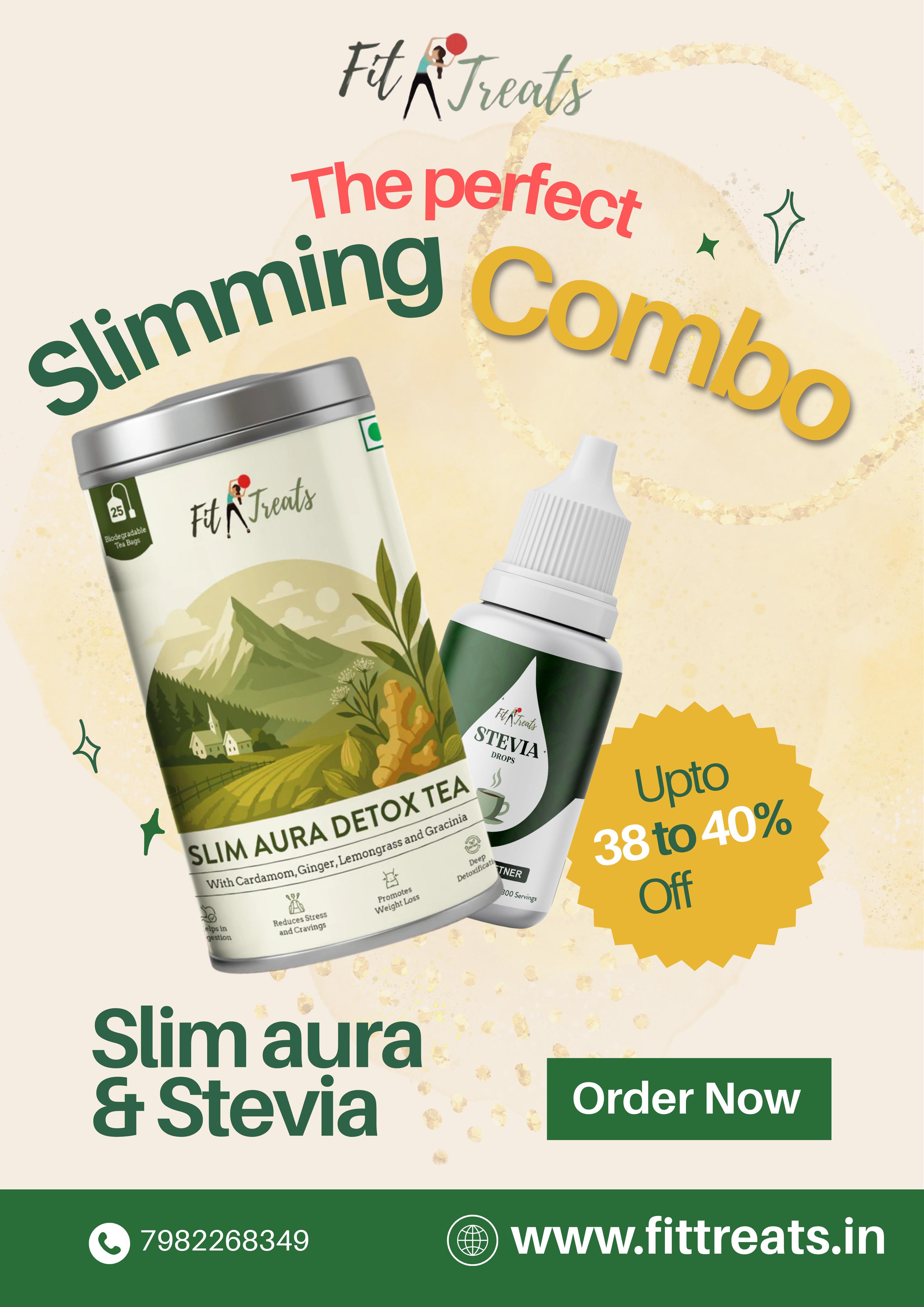 Weight Loss Combo – Slimaura Detox Tea + Stevia Natural Sweetener