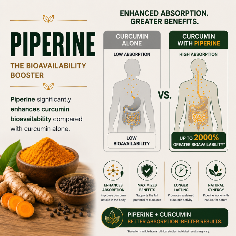 Piperine — Enhanced Curcumin Bioavailability
